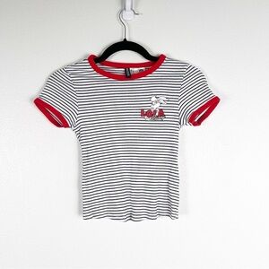 Divided By H&M Lola‎ Bunny Striped Short Sleeve Tee Sz XS